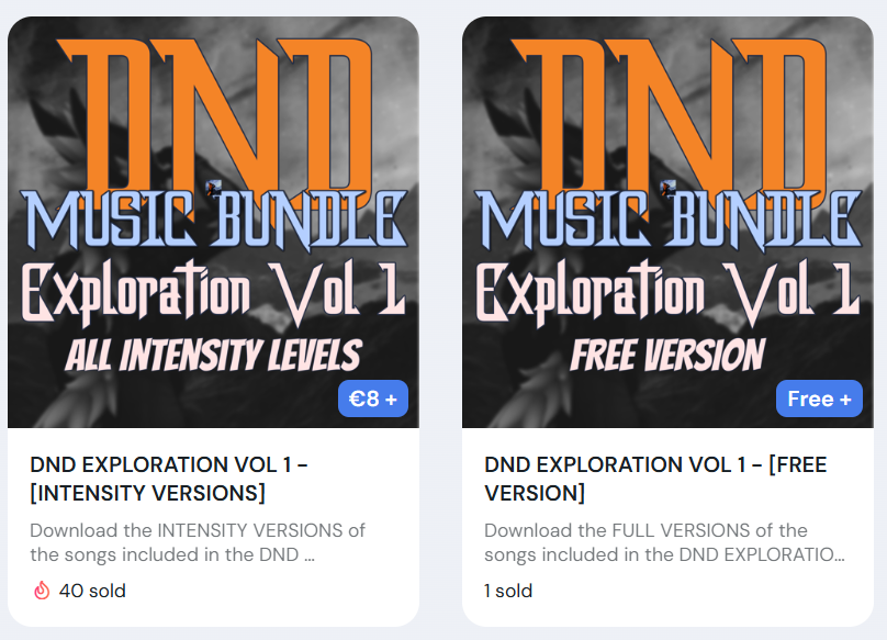 GatchaPaws's tweet photo. Calling all DMs!

Looking to set the mood of your next session? @MetaArchion has prepared a free, Copyright free, bundle of 7 tracks!

If you want more, you can grab the intensity pack for €8, which contains different intensity levels of all tracks!

Grab your bundles now! https://t.co/kP50oA3ccA