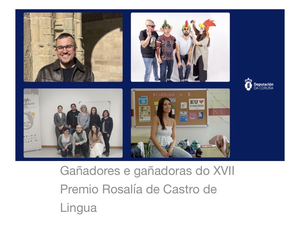 carloscallon's tweet photo. Moi agradecido polo premio Rosalía de Castro 2026, e en tan lindísima compañía!

Un dos mellores xeitos de honrar Rosalía é ter ambición de futuro para o galego. O día da entrega quero vervos e que falemos de desexo e horizontes ♥️🩵 https://t.co/6uw1j7K6Uv