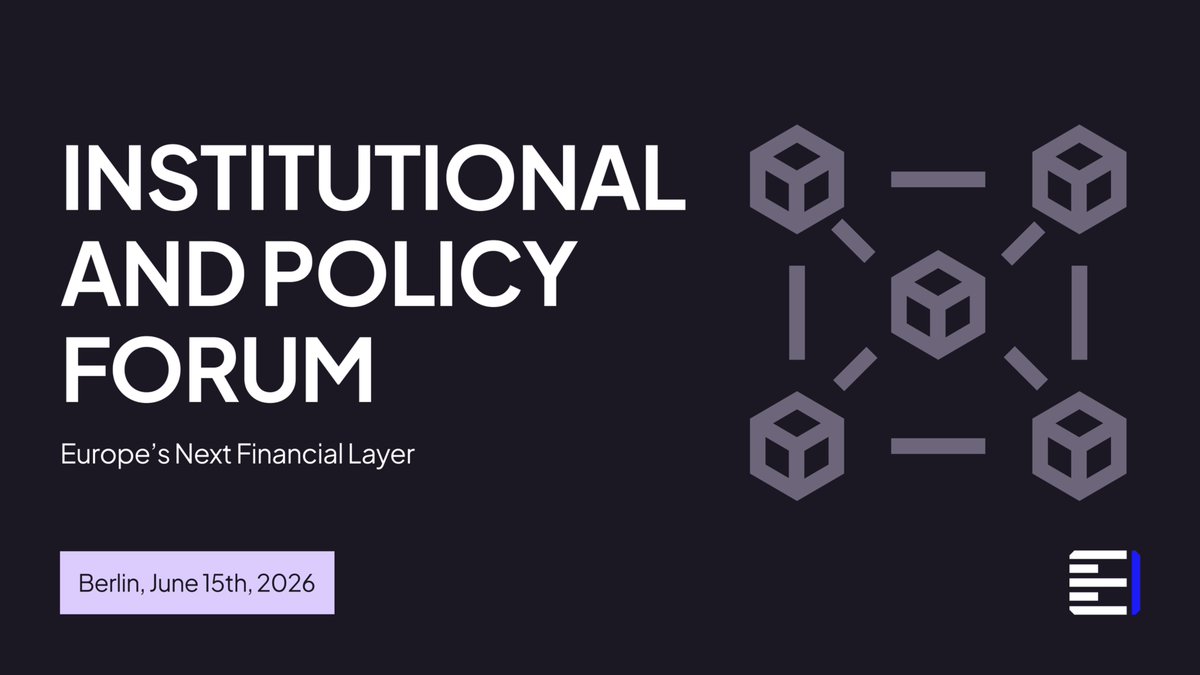 EuEthInstitute's tweet photo. On 15 June, the European Ethereum Institute and @SecurityOak are bringing the Institutional and Policy Forum in Berlin.

A full-day gathering of institutions, policymakers, central banks, regulators, and Ethereum builders shaping Europe’s next financial layer. https://t.co/gfZbwbMNwh