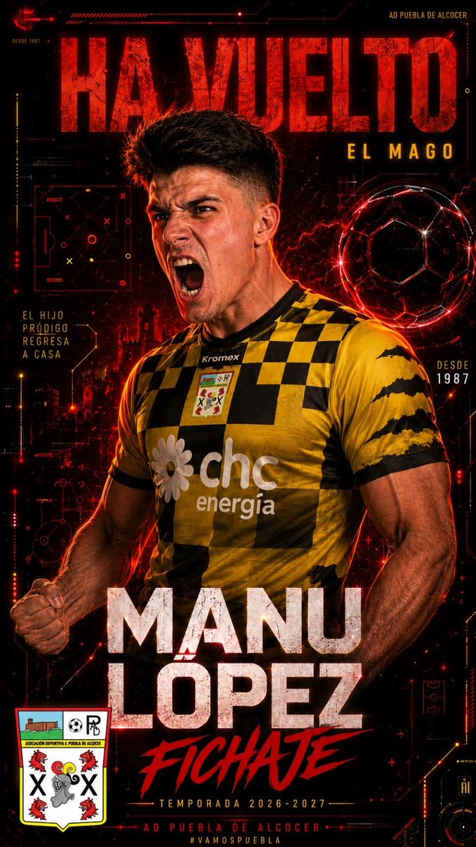 AdPuebla's tweet photo. Primer fichaje para este nuevo proyecto, es Manu López, jugador con gran físico y visión de juego. 

Aportará mucho tanto en el campo como en el vestuario. 

Bienvenido Manu. ❤️💛🖤

#AdelantePuebla

@NExtremeno @laterceraextre1 @ElRinconModesto @deportesCEX https://t.co/UKhZn4kGV9