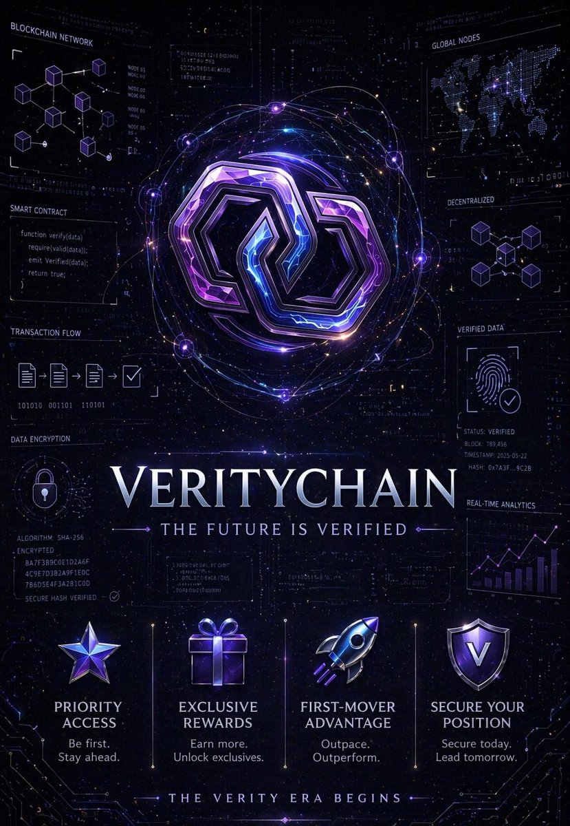 VerityChainLabs's tweet photo. A lot of projects talk about decentralization.

But real decentralization is more than just a marketing word ⚠️

If a system still depends heavily on one wallet, one team, or one point of control, then the ecosystem remains vulnerable.

True decentralization is about reducing single points of failure through:
✅ transparency
✅ community participation
✅ distributed trust
✅ open infrastructure
✅ and verifiable systems

The goal is resilience not control.

This is part of the long-term vision behind VerityChain ⚙️

The ecosystem is being designed around:
🔍 transparent risk analysis
🔍 decentralized trust infrastructure
🔍 reputation systems
🔍 real-time blockchain monitoring
🔍 and community-driven verification layers

Instead of relying purely on assumptions, users should be able to interact with blockchain ecosystems through stronger transparency and accountability.

Because the future of Web3 will depend on systems people can actually verify not just trust blindly 🚀