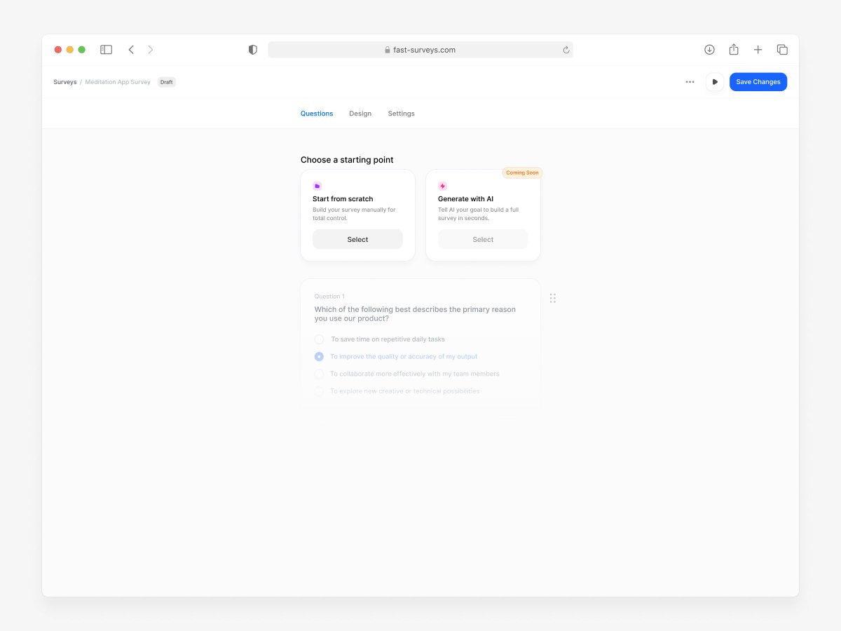 JamiePeak's tweet photo. 👌Survey builder starting point on @fastsurveys https://t.co/sonpWaXr5J