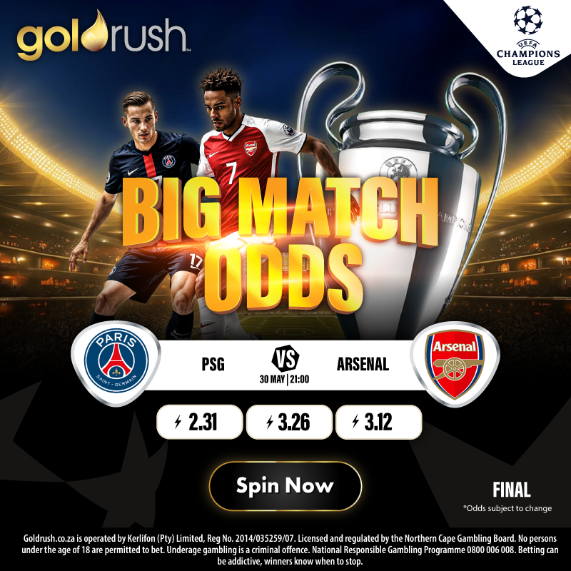 GoldrushSA's tweet photo. Riding high from its first EPL title win in 22 years, Arsenal will try to achieve a "double" on Saturday by winning the Champions League against PSG.

Will the Gunners celebrate their best season ever, or will the French club ruin the party?

Bet Now!

Gbets https://t.co/RlCKbSgrBf