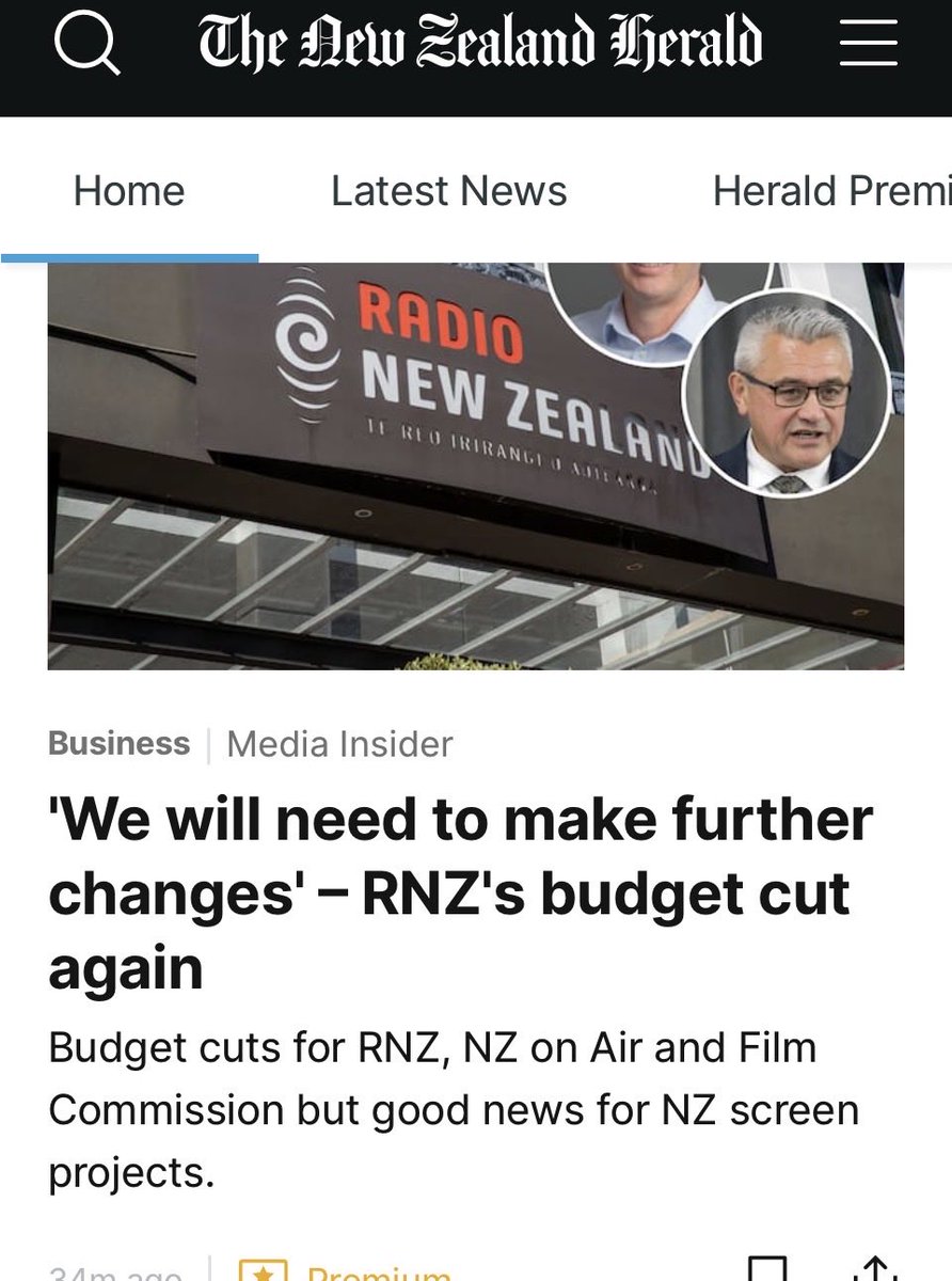RusselNorman's tweet photo. Given the National Party has very close ties to the Board and senior staff at NZ Herald, the cuts to RNZ are really an attempt to weaken a competitor and reduce media diversity. https://t.co/qif2aS9ppk