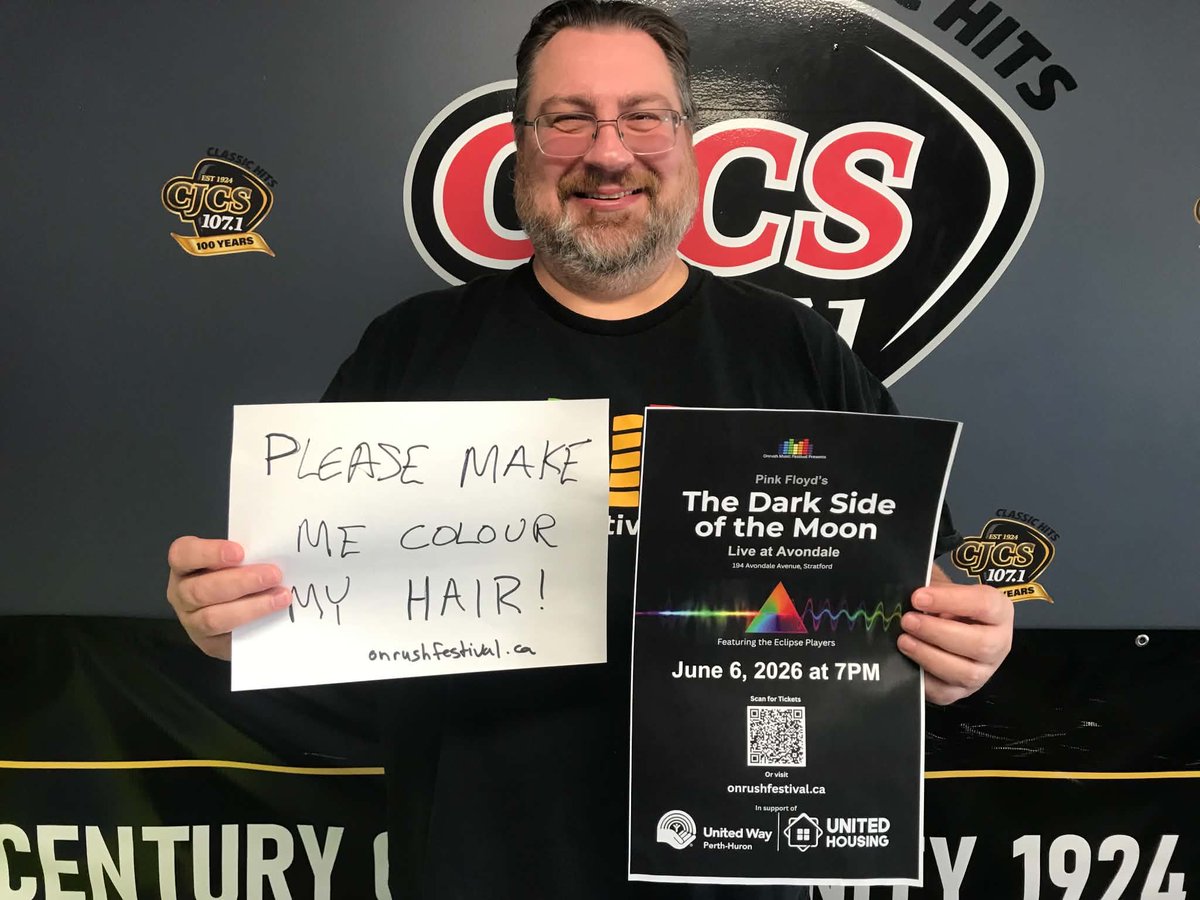 1071CJCS's tweet photo. Jamie: Always fun chatting with Tim Harrison from Onrush Music Festival Don't miss this local presentation of Pink Floyd's Dark Side Of The Moon Jun 6 at 7pm at Avondale Church for United Housing  Tim talks about rehearsing for this show and more : https://t.co/k76uBlit73 https://t.co/liBdFdPqVv