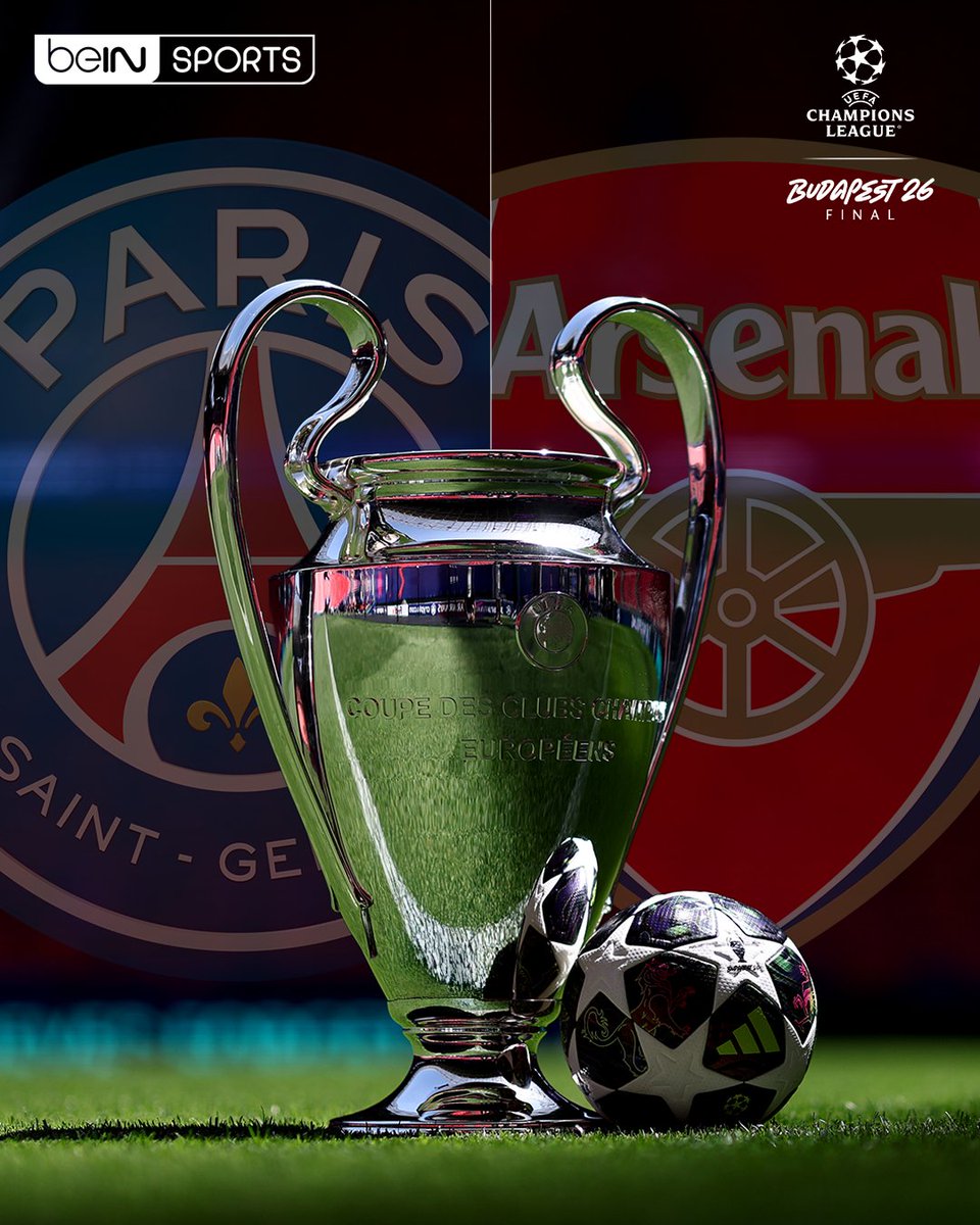 beINSPORTS's tweet photo. 🏆 النهائي الذي طال انتظاره!

حين يلتقي العملاقان على أرض واحدة…
🔵 باريس سان جيرمان في مواجهة آرسنال 🔴

👀 ملايين العيون حول العالم ستتجه نحو ملعب واحد، ولحظة واحدة لا تُنسى. من سيرفع الكأس؟ 🏆

⚽️ باريس سان جيرمان 🆚 آرسنال
🗓️ السبت 30 مايو 2026
🕖 19:00 بتوقيت مكة المكرمة
📺 على 2 ,beIN SPORTS 1

📦 اشترك الآن 👇

🔗 https://t.co/xab5bnoeo6
📱 https://t.co/YbDNRMICoF

#دوري_أبطال_أوروبا | #نهائي_الأبطال | #باريس_سان_جيرمان | #آرسنال
#UCLfinal | #UCL | #beINUCL | #PSG | #Arsenal