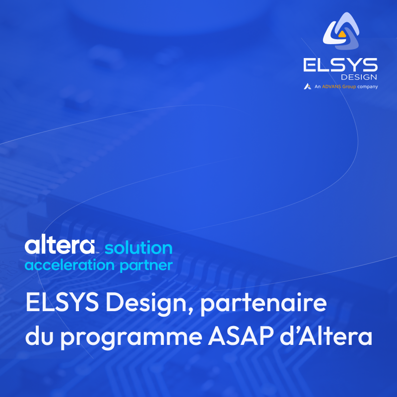ELSYSDESIGN's tweet photo. [ELSYS Design x Altera Solution Acceleration Partner (ASAP)]

Nous sommes heureux d’annoncer le renouvellement de notre participation au sein du programme ASAP d’Altera.

📩 Vous souhaitez accélérer votre projet FPGA / SoC autour des technologies Altera ? Parlons-en. https://t.co/QftUUNuiaT