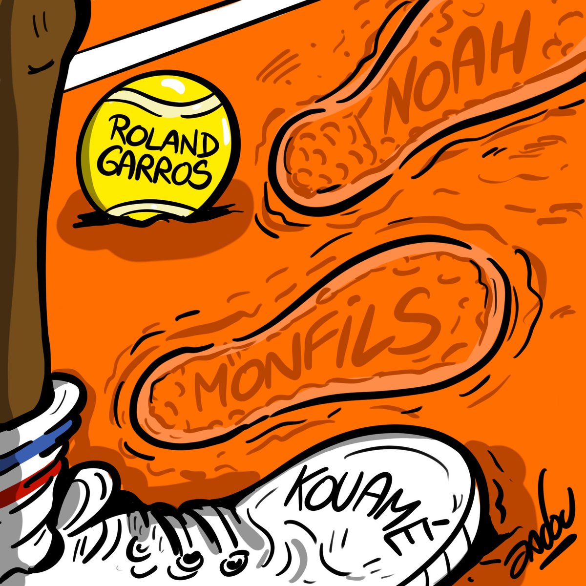 dadoubd's tweet photo. ROLAND GARROS 2026
La sensation Moïse Kouamé 💙🤍❤️🎾
Dans @midilibre aujourd’hui
@midilibresports
#Dadou✍🏻 https://t.co/DNxcn9phtP
#rg26 #RG2026 #tennis #paris #dessin #dessindepresse #caricature https://t.co/xkK5f9KyCT