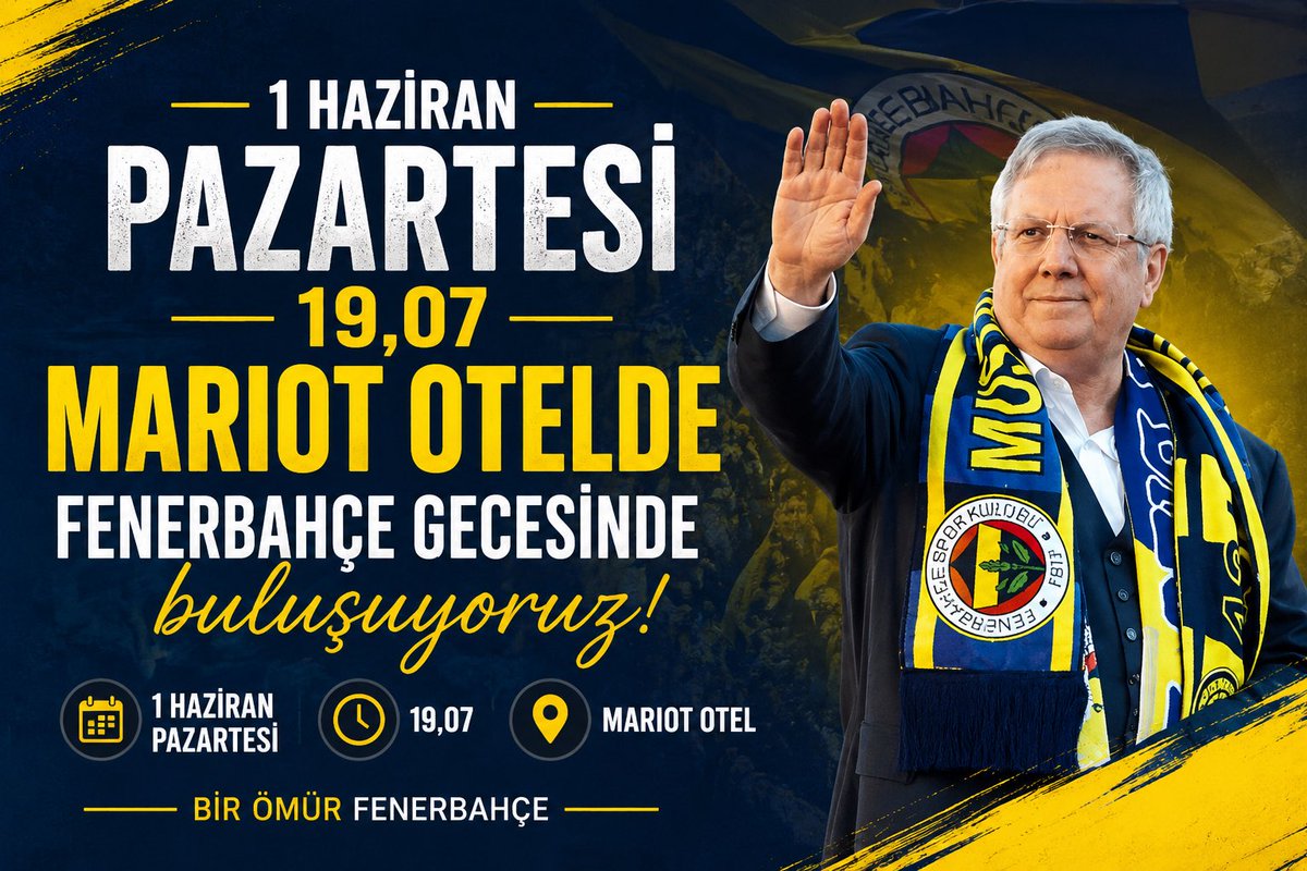 aisiksever's tweet photo. Sarı lacivert sevdanın buluşma vakti! 💛💙

1 Haziran Pazartesi günü saat 19.07’de Marriott Otel’de Fenerbahçe Gecesi’nde bir araya geliyoruz.

Aynı renklere gönül verenlerle, aynı heyecanı paylaşmak için buluşalım.

📅 1 Haziran Pazartesi
🕖 19.07
📍 Marriott Otel

#Fenerbahçe #FenerbahçeGecesi #YaşaFenerbahçe #1907