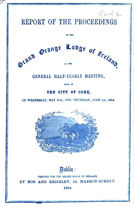 _quincey's tweet photo. #OTD 1 June 1854, the only time the Grand Orange Lodge of Ireland ever met in Munster comes to an end. The two day half-yearly GOLI meeting took place in the Imperial Hotel, Cork City. At this point Cork had 44 Orange lodges across 4 districts, with 8 in Cork City alone! https://t.co/rKfWoASOHA