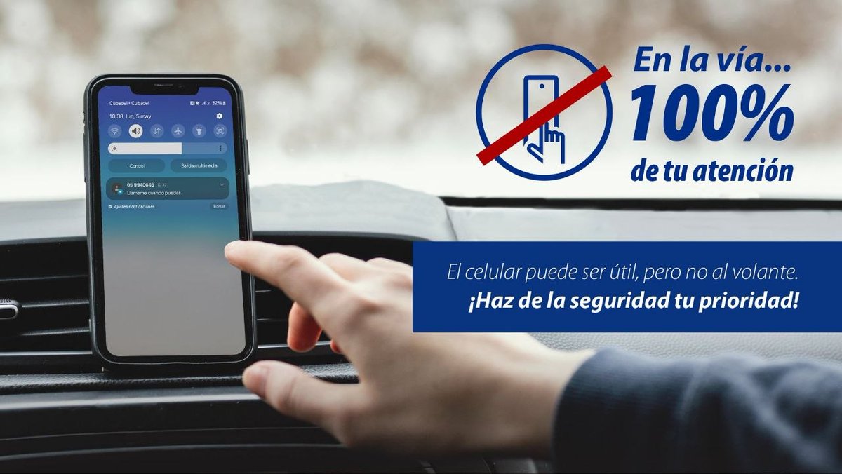 IrianMayabeque's tweet photo. 🚦📱 La tecnología puede ser una gran aliada en la vía, pero también una distracción. 
📌 Evita usar el móvil mientras conduces y mantén tu atención en la vía 🛣️.
👉 Tu vida y la de otros dependen de ello 🫀.
 #SeguridadVial #Mayabeque #EtecsaConCuba https://t.co/ZsNe8wMJiq