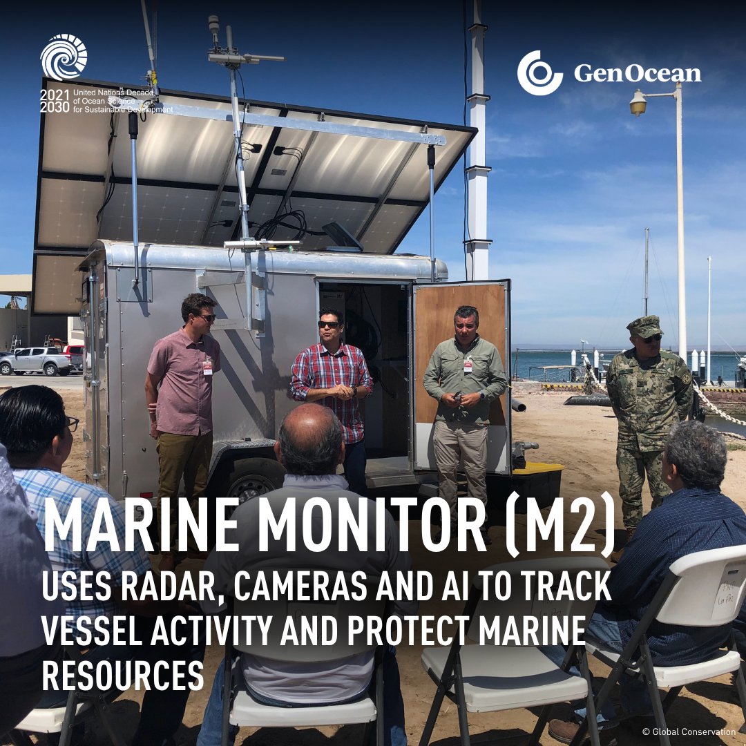 UNOceanDecade's tweet photo. 🐋 Marine Monitor (M2) is redefining the future of ocean conservation.

Developed by Protected Seas, M2 uses radar technology, cameras and AI to monitor marine activity and help stop illegal fishing in protected waters.

Read the full story: https://t.co/jcyTlEJqL3

#GenOcean https://t.co/o504JHmTlJ