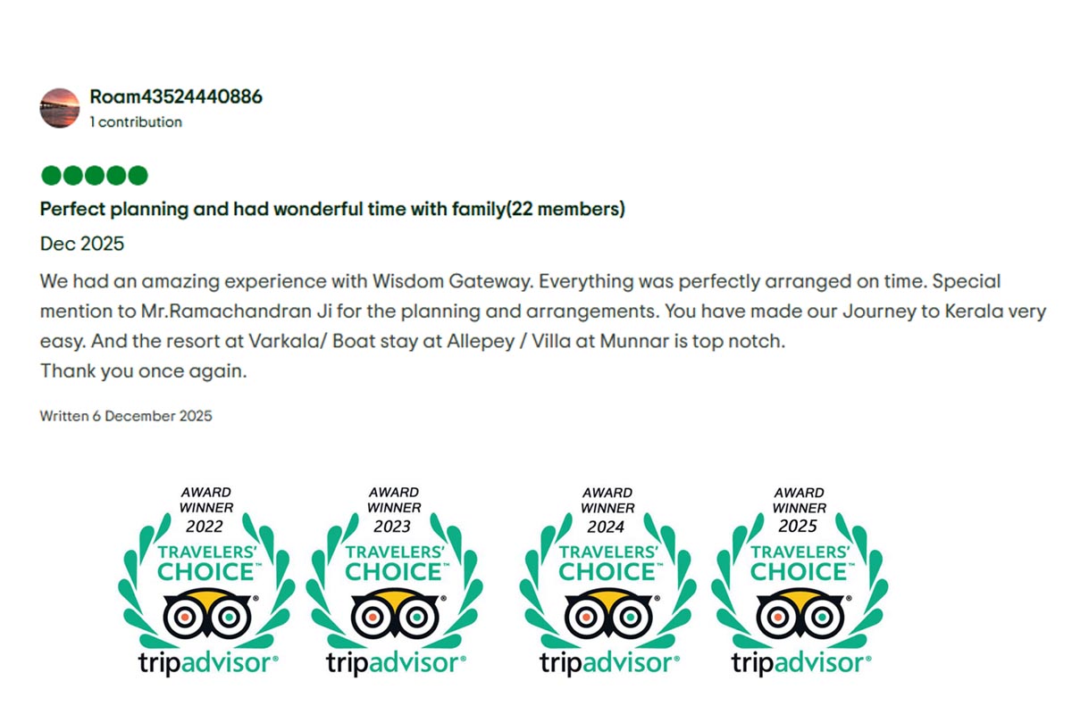 wisdom_getaway's tweet photo. ⭐ “A perfect getaway filled with scenic beauty, great accommodation, and unforgettable moments with family and friends.” #Tripadvisor #TravelStories #FamilyVacation #ExploreTheWorld #TravelMoments #CustomerFeedback @Tripadvisor https://t.co/ThakUKMkvp