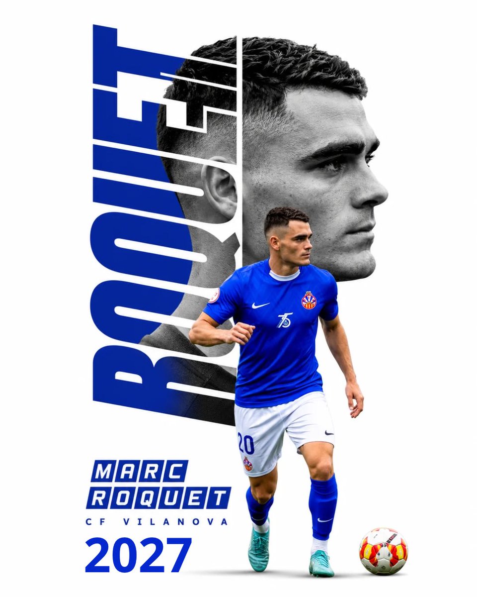 cfvng's tweet photo. 🔵⚪️ JA ÉS OFICIAL!

ROQUET IS BLUE 🚀

Marc Roquet (24), procedent de la UE Tona, és el primer fitxatge del CF Vilanova 26/27.

Benvingut, Marc! 💙🤍

#CFVilanova #WeAreVilanova #3RFEF #futbolcat https://t.co/PcbhtrN11R