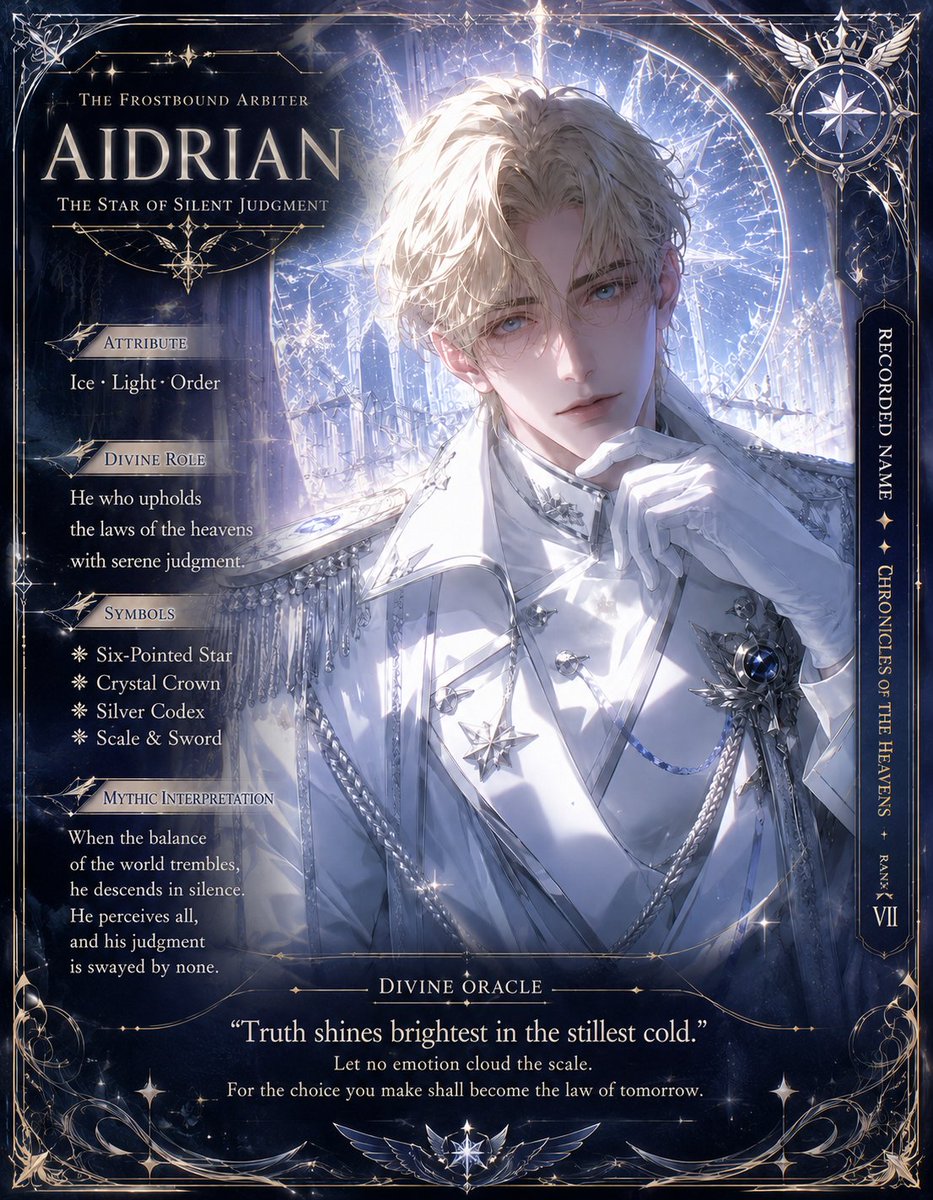 Karasuuri_N's tweet photo. 「Myth Interpretation Card」
（神話解釈カード）
Will you choose light or darkness?
（あなたが選ぶのは光か闇か？）

I borrowed a wonderful prompt!

#Sentinelverse #SentinelGuideAU #LoveTriangle #AIArt #OriginalCharacter https://t.co/PBMYctK0O2