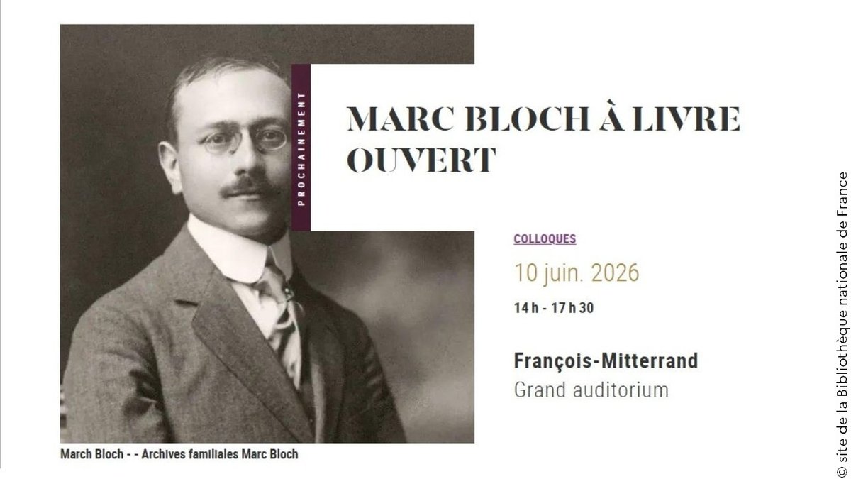 MinistereCC's tweet photo. #IdeeDeSortie 📚 | Le 10 juin, à l’occasion de l’entrée au Panthéon de Marc Bloch, @labnf se penche sur le rapport au livre de l’historien lors d’une demi-journée d’études. Découvrez le programme ! 
👉 https://t.co/d7y6d6cIRU

📷 site de la Bibliothèque nationale de France https://t.co/FIbVPzWF6r