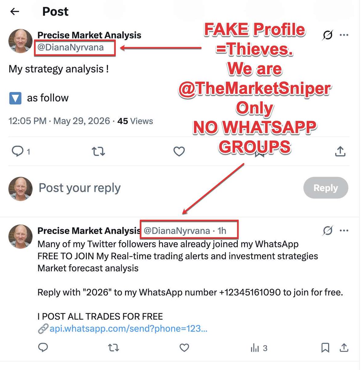 *WHATSAPP Grp replies are SCAM's* tweet media