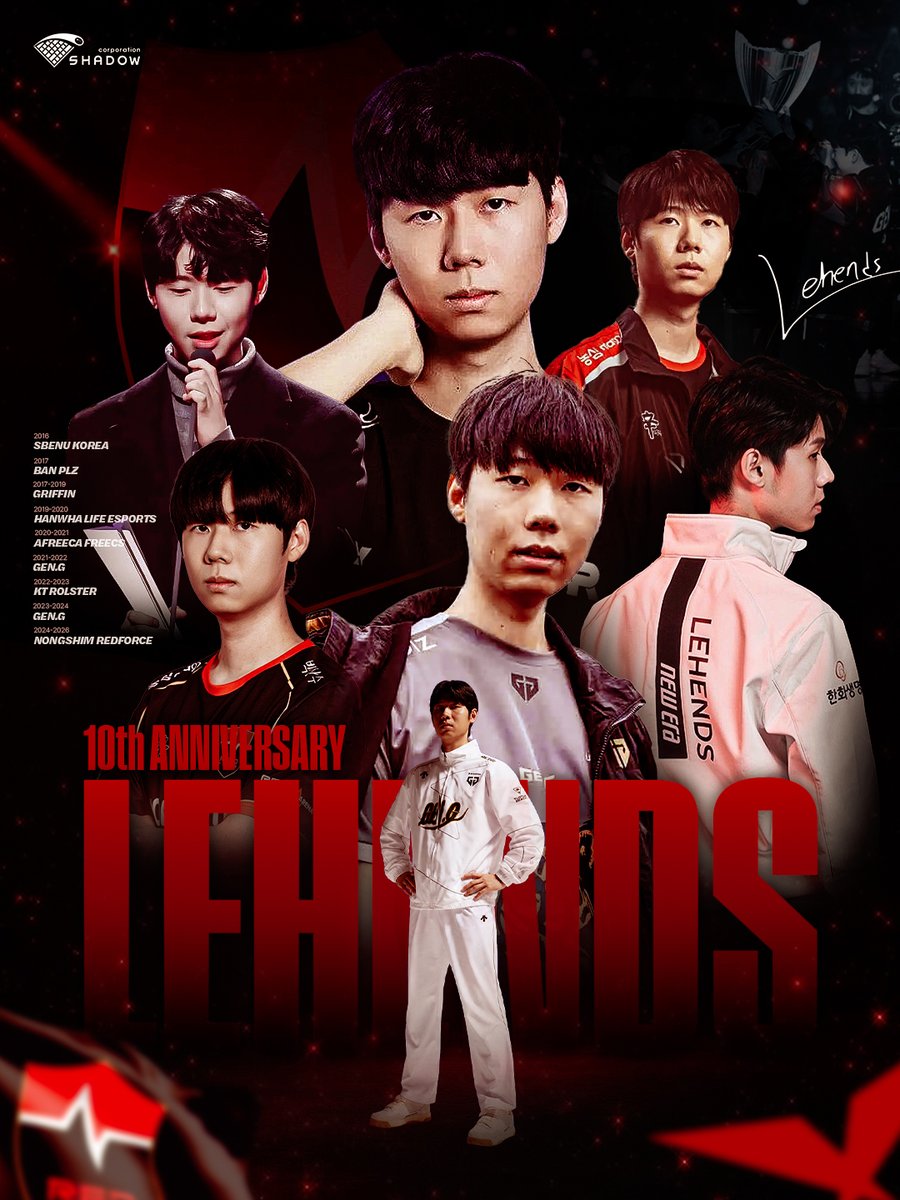 ShadowCorpAgent's tweet photo. 🎁 Special Gift from NS Lehends (@lehends_lol) & Shadow 🎁

NS Lehends 선수의 데뷔 10주년을 기념하여,
주식회사 하우스스토리와 쉐도우코퍼레이션이 그동안 변함없는 사랑과 응원을 보내주신 팬 여러분께 감사의 마음을 담아 특별한 선물을 준비했습니다.

팬 여���분과 함께하는
"Happy 10th Debut Anniversary to Lehends"
이벤트에 여러분을 초대합니다.
━━━━━━━━━━━━━━━
📅 일시
2026년 5월 31일(일)
NS vs DK

📍 장소
치지직 LOL PARK 내 로비 NS 이벤트 부스

⏰ 배포 시간
경기 시작 1시간 전 ~ 물량 소진 시까지
※ 현장 상황에 따라 배포 시간이 변동될 수 있습니다.
━━━━━━━━━━━━━━━
🎁 수령 방법
① 당일 NS 응원석 구역 티켓 인증 시
→ 간식세트 + 10주년 기념 굿즈 제공

② 경기 당일 중립석 티켓 인증 시
→ NS 굿즈 소지자에 한하여 간식세트 및 10주년 기념 굿즈 제공
━━━━━━━━━━━━━━━
📢 유의사항
• 본 이벤트는 선착순으로 진행되며, 준비된 수량 소진 시 조기 종료될 수 있습니다.
• 경품은 1인 1회에 한하여 제공되며, 중복 수령은 불가합니다.
• 이벤트 운영 상황에 따라 내용이 일부 변경될 수 있습니다.
━━━━━━━━━━━━━━━
지난 10년 동안 리헨즈 선수에게 아낌없는 응원과 사랑을 보내주신 팬 여러분께 진심으로 감사드립니다.

리헨즈 선수와 함께 걸어온 10년,
그 특별한 순간을 현장에서 함께해주세요.

#Lehends10thAnniversary #Lehends #NSRedForce #하우스스토리 #쉐도우코퍼레이션 #LCK #Esports #LOLPARK #ThankYouFans