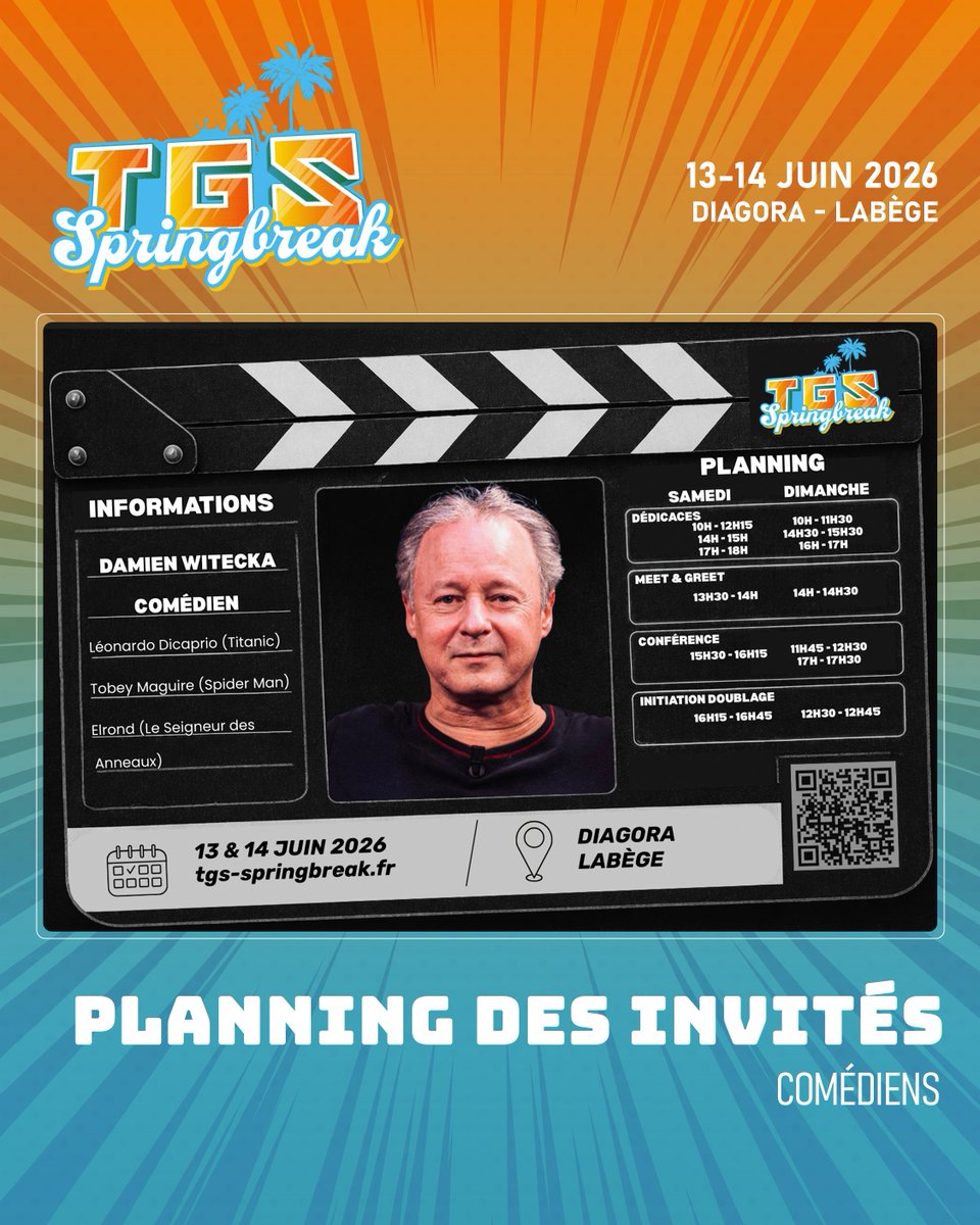 TGSevenements's tweet photo. Les plannings de nos invités comédiens sont disponibles !✨
Dédicaces, meet & greet, conférences... découvrez dès maintenant où et quand retrouver vos invités préférés tout au long du week-end !
#TGSSpringbreak #TGS #Comédiens #Doublage #PopCulture https://t.co/BjMqaB35Ou