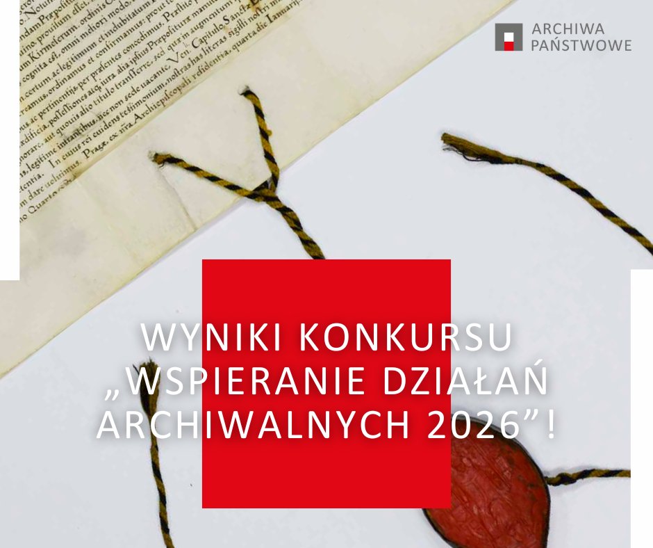 Archiwa's tweet photo. #ratujemyarchiwalia | Konkurs „Wspieranie działań archiwalnych 2026” rozstrzygnięty!

Kolejne 12 projektów otrzyma dotacje na ratowanie archiwaliów!

Zobacz wyniki: https://t.co/f5fxT0xhwM https://t.co/1cVbN901Xs