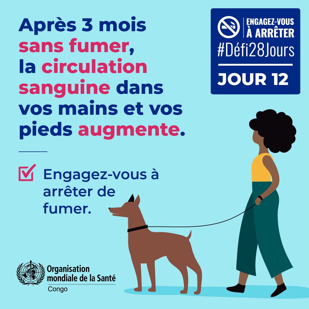 XPerience_Beatz's tweet photo. Après 3 mois sans tabac, la circulation sanguine s’améliore dans les mains et les pieds 💙
Chaque jour sans fumer est une victoire pour votre santé. 

🚭 #Défi28Jours #Jour12 #OMSCongo https://t.co/7Mk4BiWrB2
