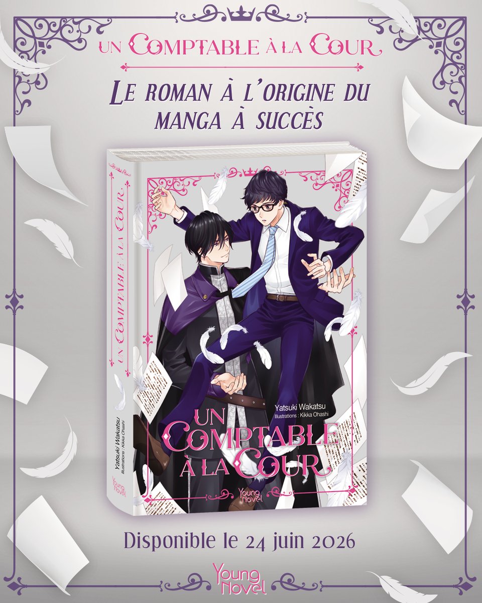 young_novel's tweet photo. 📑 ANNONCE 📑
Le phénomène "Un comptable à la cour" s’invite chez Young Novel ! Dans cette une romance sur fond de fantasy, Yatsuki Wakatsu décrit, avec un humour subtil et irrésistible, la relation entre un salarié qui refuse de se reposer et un chevalier faussement insensible. https://t.co/1ce9TrMOUE
