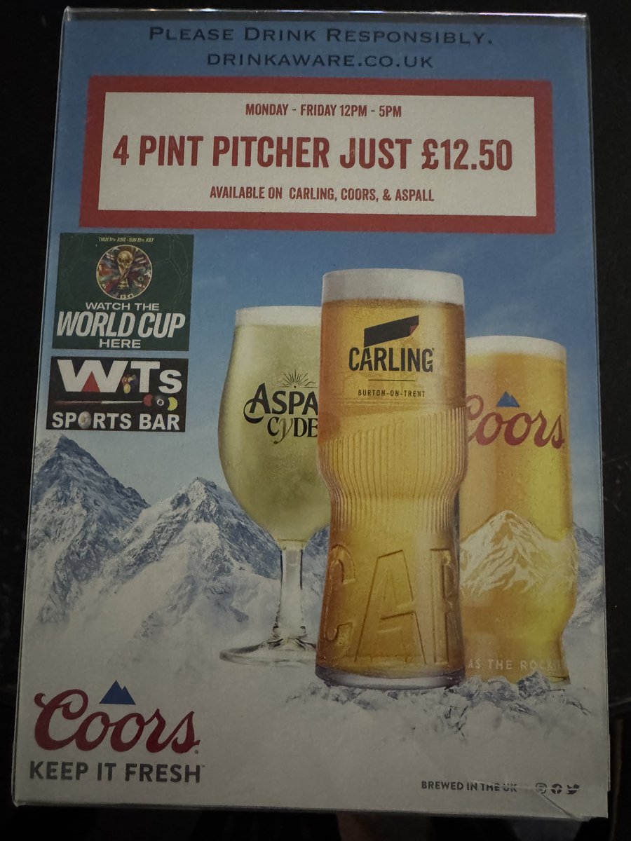 ClubWts's tweet photo. WTS SPORTS BAR 

Air conditioning ✅ 
English pool ✅ 
American pool ✅ 
Chinese 8 ball ✅ 
Live sport ✅ 
bar snacks ✅ 

Oh and it’s only £12.50 for 4 pints if you’re interested 😃🍻 https://t.co/quj3st3xot