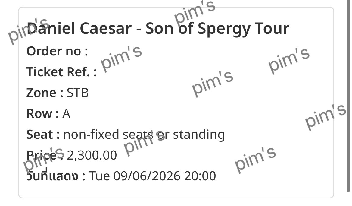 thuers7's tweet photo. wts🪷Daniel Caesar Son of Spergy Tour

โซน STB 1 ใบ 🎟️ ยังไม่แลกบัตรอ่อน
(เเลกให้ก่อนส่ง)+ใบมอบอำนาจ
ใบละ 2,399 

(ค่าบัตร2,300+ค่าธรรมเนียมThaiTicket 99) 

นัดรับ BTS/MRT/ส่งปณ. 🚛 📥

#DanielCaesar  
#SonOfSpergyTourBKK
#danielcaesarinbkk
#DanielCaesarSonOfSpergyTour https://t.co/5gCoyITytM