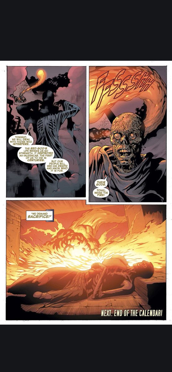 allthingshulk's tweet photo. The Mayan Gods plan to remake the world in their own immage.  They have taken out A-Bomb, and are now slowly taking Red Hulk's gamma power to help in their efforts to take over the world. Is this it for the Red Goliath? Stay tuned https://t.co/IymnF9bxb3