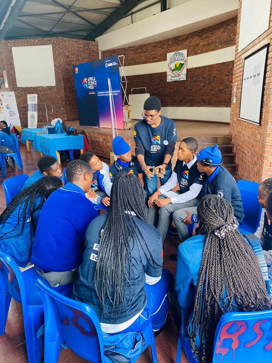 AIMSacza's tweet photo. 🌍 Africa Science Week 2026 | South Africa
On Tuesday, 26 May, learners at Wallacedene Secondary School explored STEM through hands-on activities, a quiz bee and the mathematics of the Rubik’s Cube. #AfricaScienceWeek #ASW2026 #YoungAfricaWorks https://t.co/iJ0raLrJxd