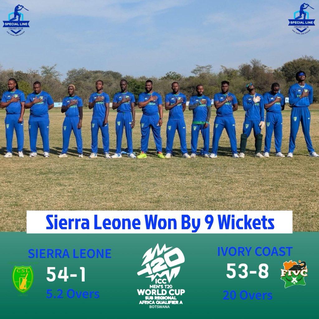 SpecialLineCC's tweet photo. Got the job done. ✅  
Patriots take the win vs Ivory Coast today!

Grit, heart, and a full team effort. This is what we play for. 🇸🇱🏏🔥  
On to the next one.

#Patriots💚🤍💙
#SpecialPeople💙💛 https://t.co/5CukGjjTox