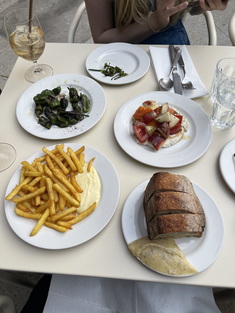 pastryangel's tweet photo. sometimes you literally just have to drink a glass of picpoul, order some small plates and handle it https://t.co/rSUJkdnEjf