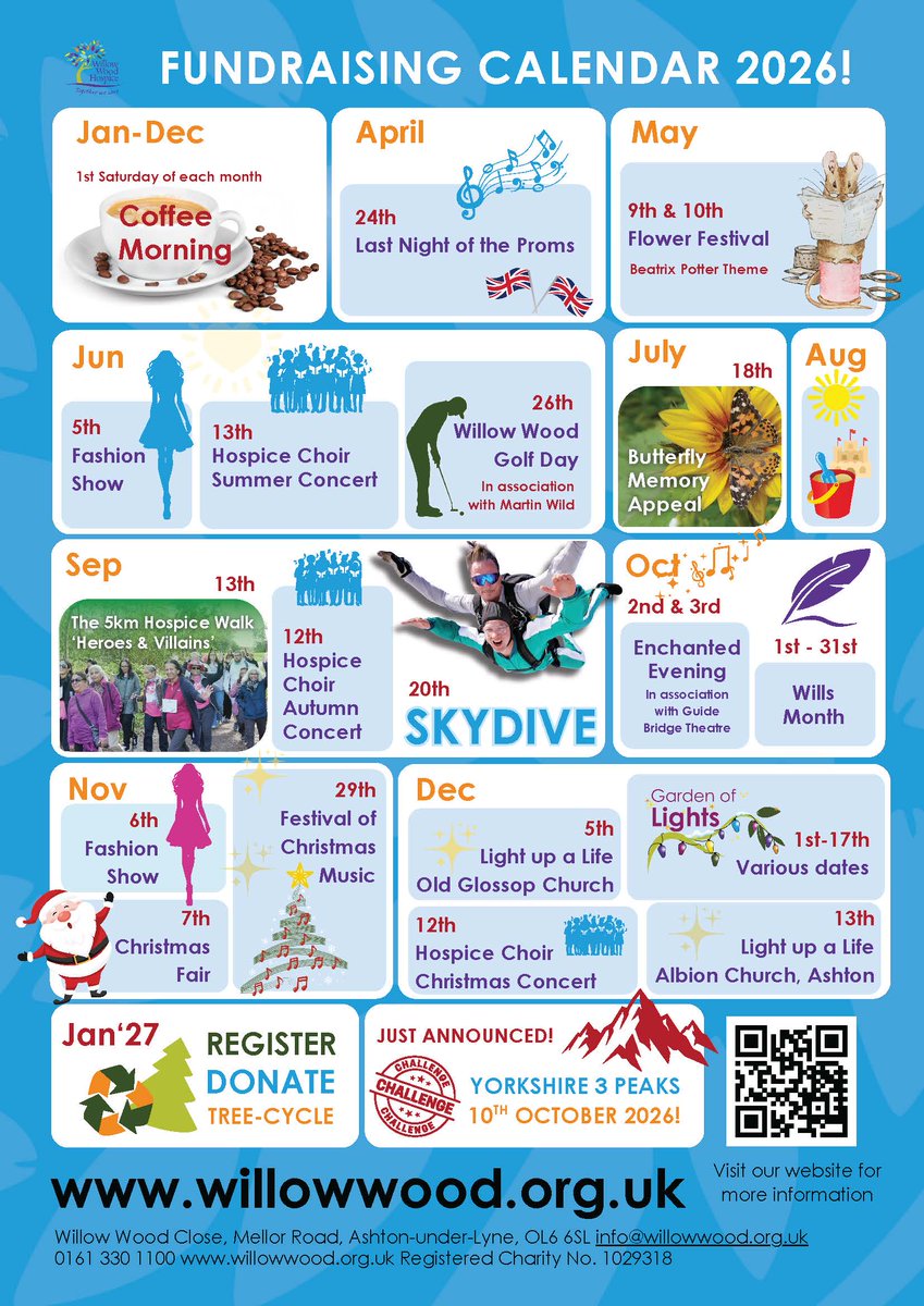 CurzonAshtonCF's tweet photo. Our official charity partner, Willow Wood Hospice, have some fundraising dates in the calendar for this year, get involved if you can! #WillowWoodHospice #UTN https://t.co/GVv697tW1l