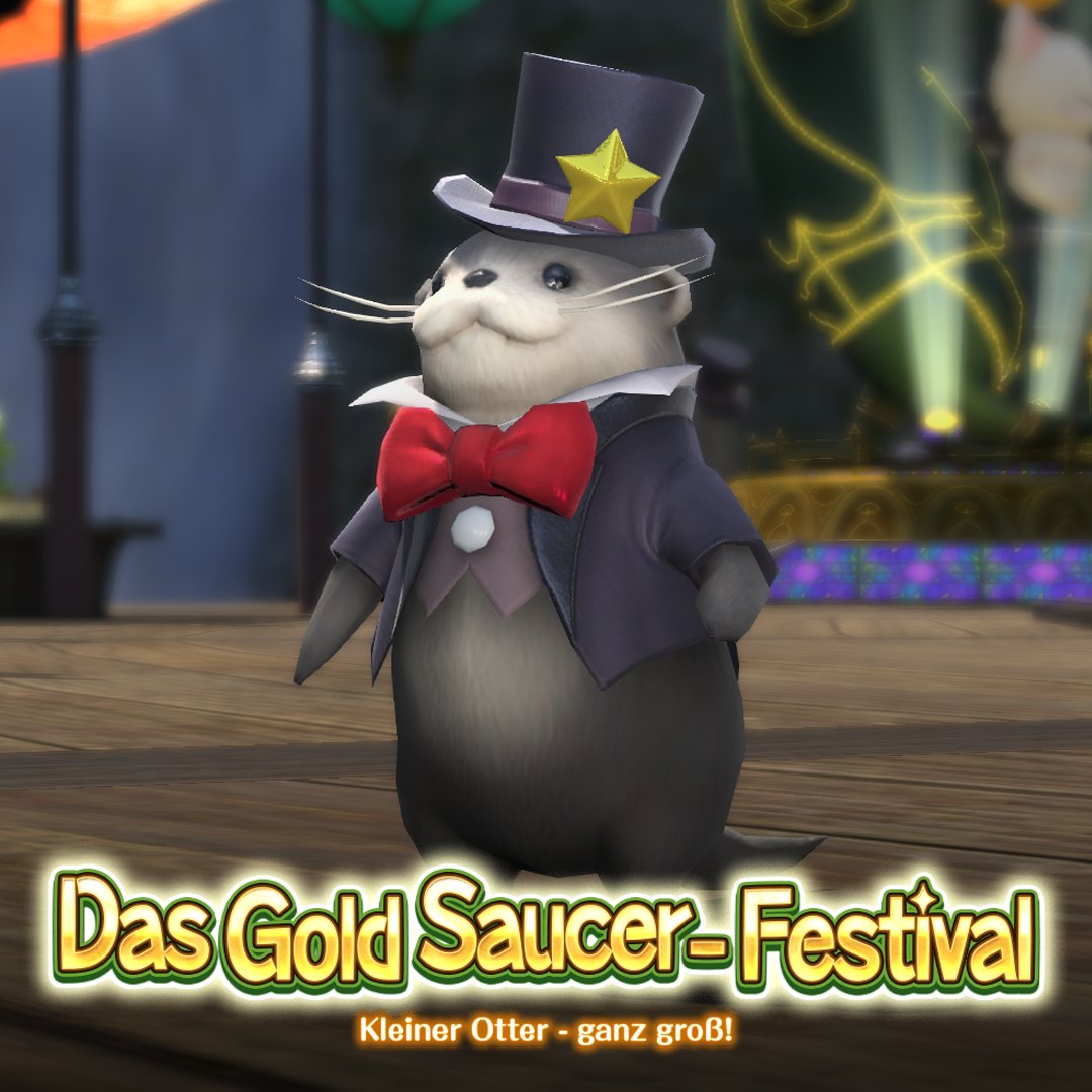 FF_XIV_DE's tweet photo. Das FFXIV Gold Saucer-Festival hat begonnen! 🪙 https://t.co/uUVD8OiTvz 

Schnappt euch den Auftrag in Ul’dah und freut euch auf MGP-Boni, einen ottertastischen Begleiter und den niedlichsten Rucksack der Saison! 🎒 https://t.co/mU0TnVCsv3