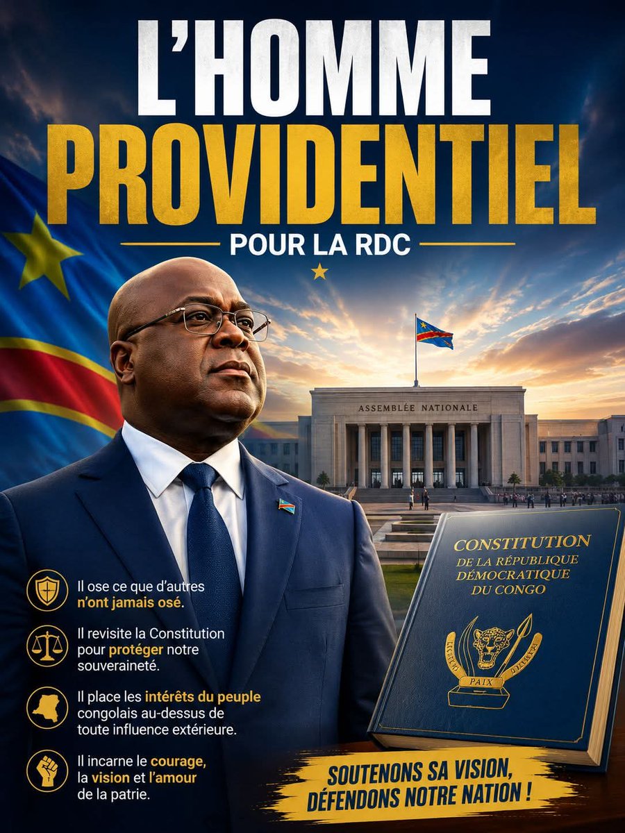 Fatshi_2023's tweet photo. Il faut une constitution qui consolide l'État et défend les intérêts du peuple Congolais. https://t.co/T7FhmaP6SM