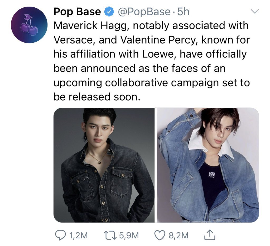 starwrotes's tweet photo. They say the devil wears Prada, but they actually wear Versace.

where two models from two different fashion houses—Versace and Loewe, are brought together for a single project. And it turns, into something more dangerous.

#PondPhuwin few tweets au https://t.co/ImbPVUdB55