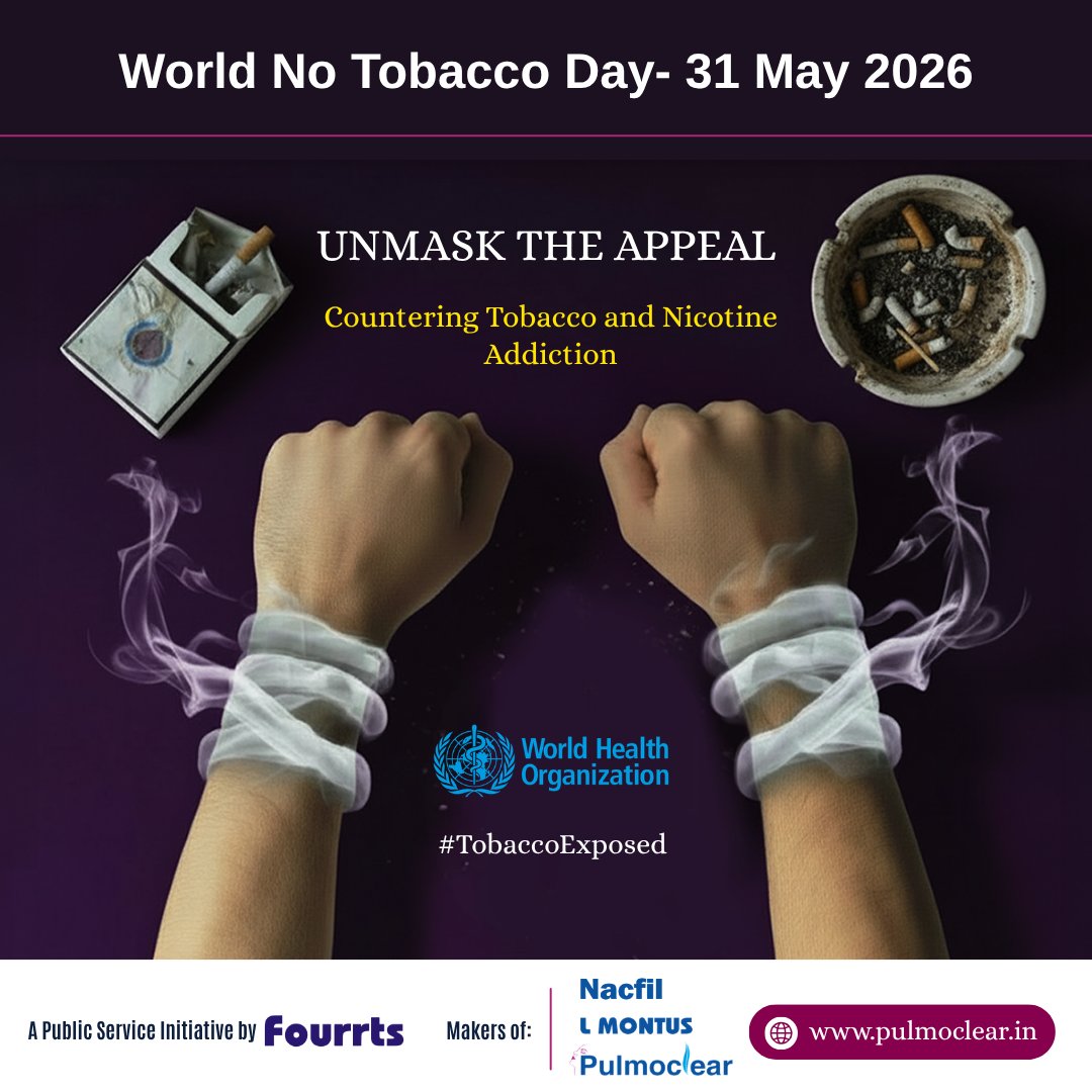 fourrtsglobal's tweet photo. This World No Tobacco Day, unmask the truth behind tobacco and nicotine addiction. Choose health, break free from dependence, and take a step toward a smoke-free future.

A public service initiative by Fourrts.
https://t.co/cfuUVfLtMZ

#worldnotobaccoday #notobacco #fourrts https://t.co/WGwBcpUdsU