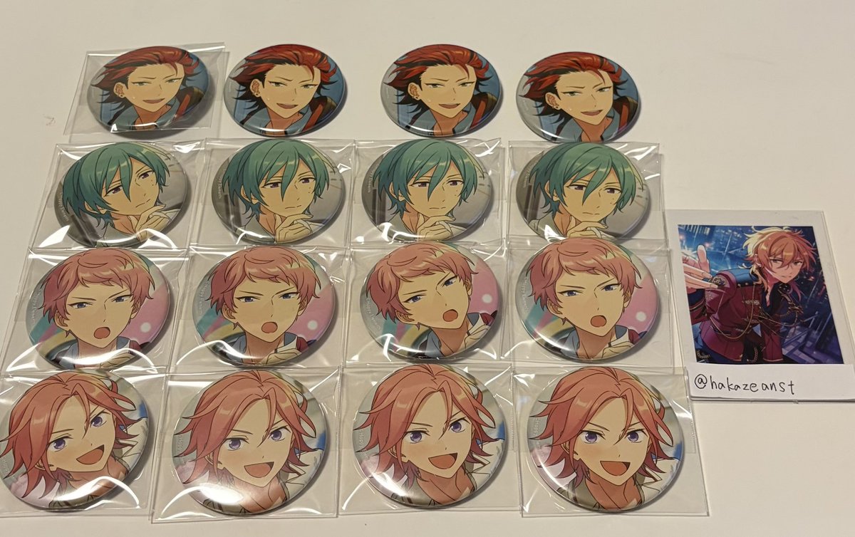hakazeanst's tweet photo. あんスタ コレクション缶バッジ コレ缶 2026 Feb idol 交換

【求】4つまとめて440円/10周年ぱしゃ薫/異種⭐︎4薫

【譲】紅郎、巽、宗、こはく

明日5/30池袋にて手渡し https://t.co/xnm99ZV2A9