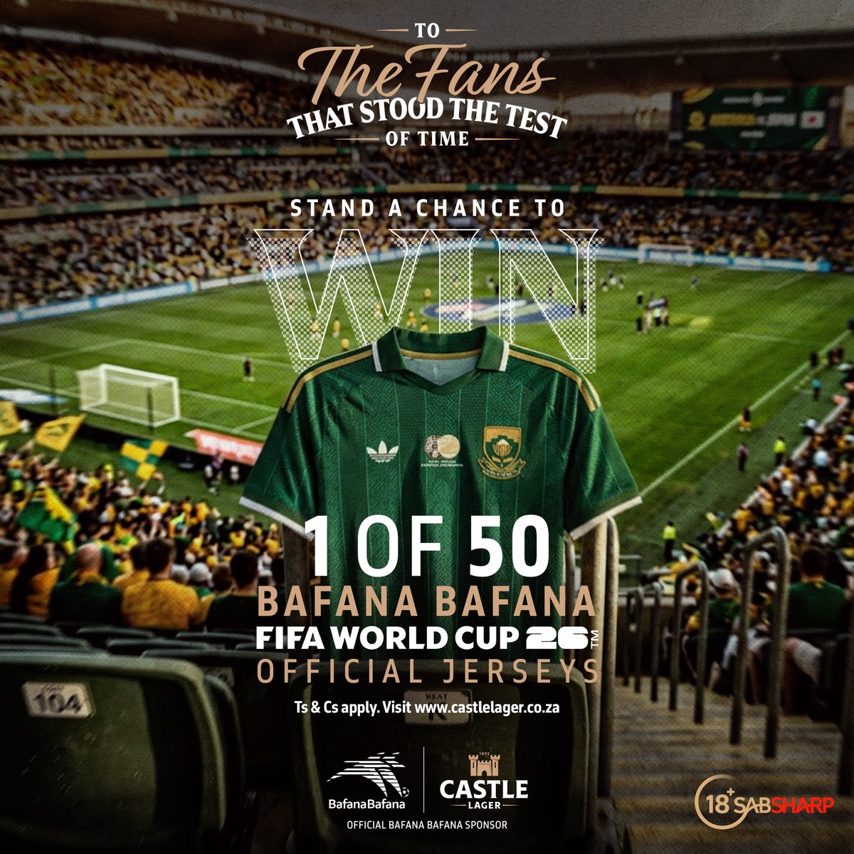 CastleLagerSA's tweet photo. Majita, as the Fans That Stood The Test Of Time, we know how @BafanaBafana lines up.

Manje, nithini? Which formation should we go with this game day? Sitshele in the comments and you could walk away with a FIFA World Cup 26TM Jerseys. 🇿🇦

#BafanaPride #DlalaCastle https://t.co/8jVFvnPhiQ