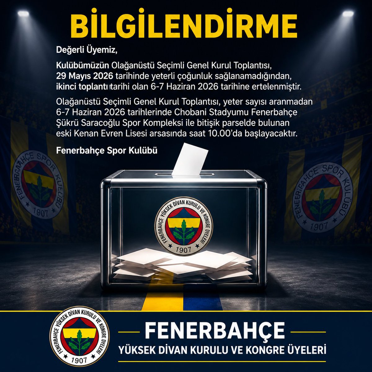 FBkongreuyeler's tweet photo. Fenerbahçe Spor Kulübü'nden Bilgilendirme: https://t.co/e2pMq6jhgA