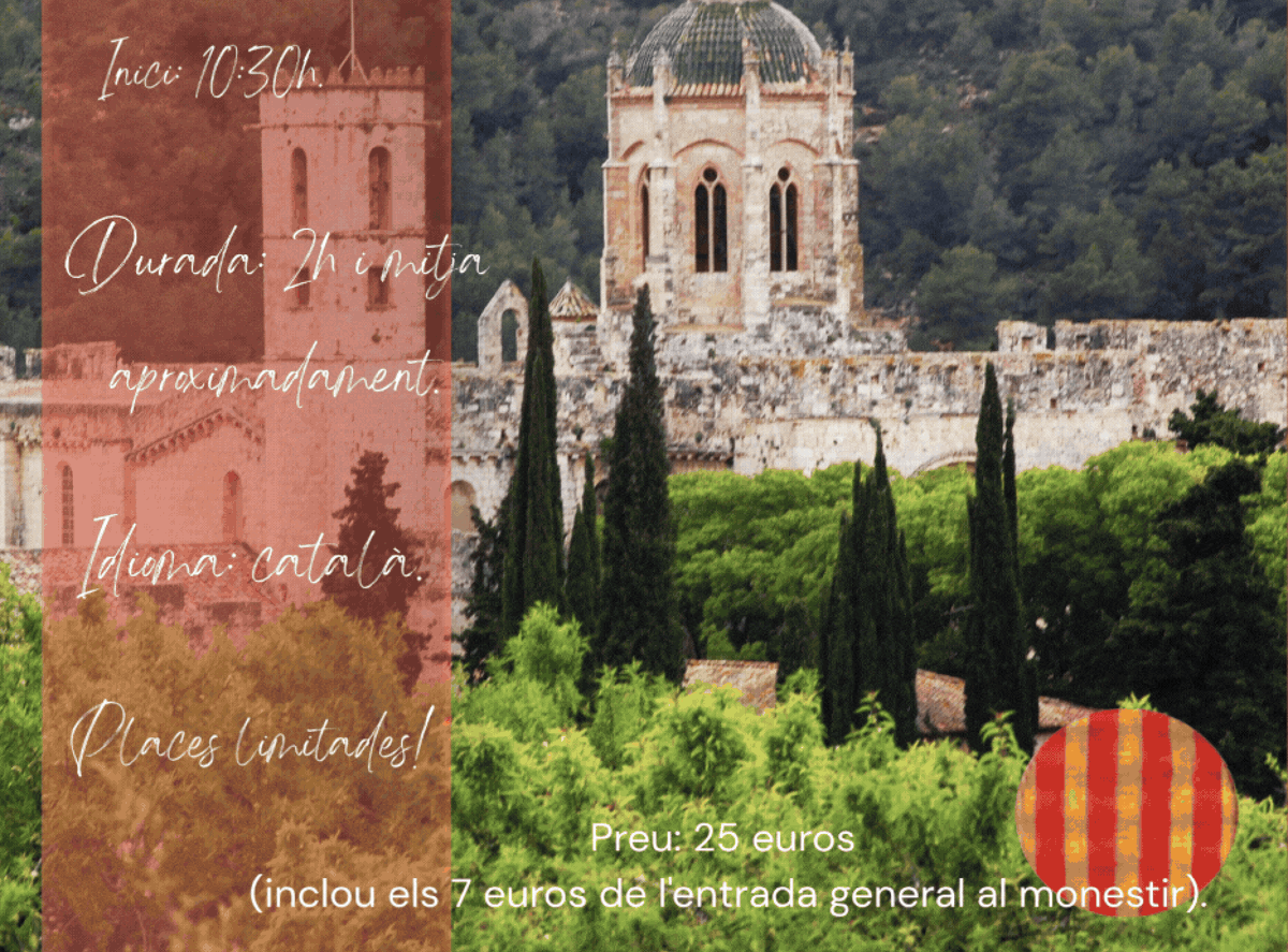 pseudohcc's tweet photo. El DISSABTE 6 de juny a les 10:30h es fa la visita guiada SANTES CREUS I LA REIALESA. La 2a i última programada en aquest monestir. Hi ha 11 places lliures, no us la perdeu! Si voleu un tast de la visita cliqueu a l’enllaç. 👇👇
https://t.co/HLnmd2mvgI https://t.co/OlszYVIDNf