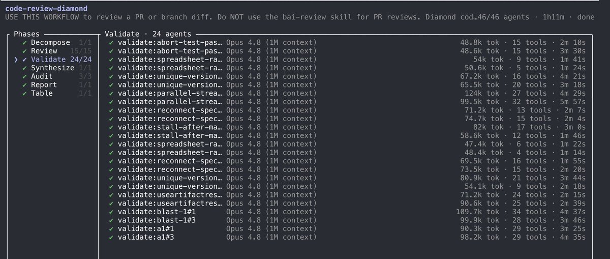 _cmd8's tweet photo. your startup is ngmi if your ultracode workflows in Claude Code on the first day of release don't look like this https://t.co/gRz0lKeKuJ