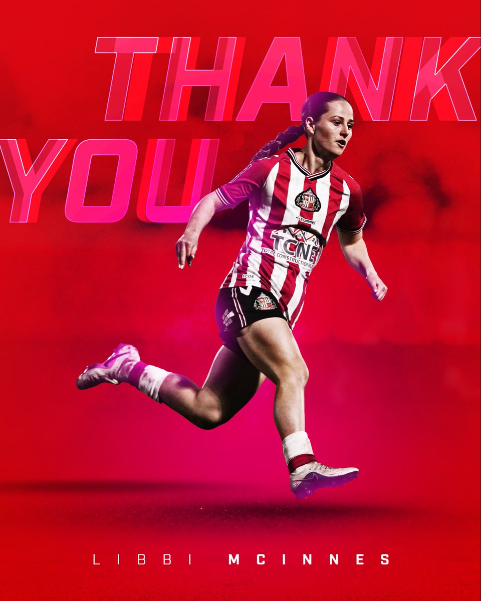 SAFCWomen's tweet photo. Sunderland Women can confirm that long-serving midfielder Libbi McInnes will depart the Club this summer.

After 13 years with the Black Cats, McInnes made 74 senior appearances, scoring three goals following her debut in 2020 at the age of 15.

Known affectionately within the Club as ‘Peggy’, the 21-year-old joined Sunderland Women at the age of eight and progressed through the Regional Talent Club (RTC) pathway.

An important member of the squad, McInnes was named Young Player of the Year in 2025 and also received the Goal of the Season award for her strike against Durham, alongside the Supporters’ Young Player of the Year accolade.

Everyone at Sunderland AFC would like to thank Libbi for her contribution to the Club and wish her every success in the next stage of her career.