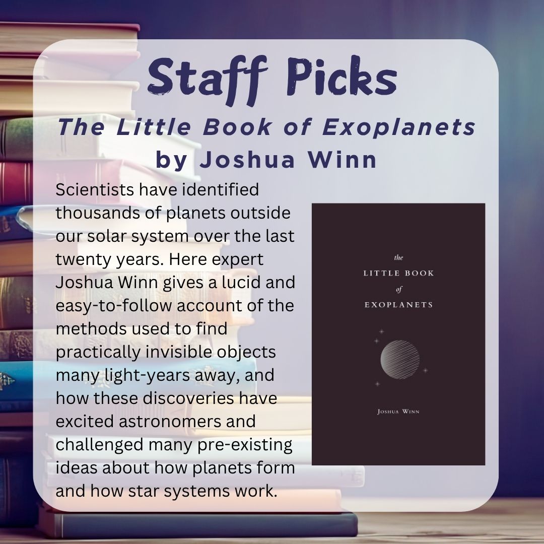 galwaycitylib's tweet photo. STAFF PICKS! Manus recommends 'The Little Book of Exoplanets'.
#StaffPicks #RecommendedReads #ReadingForFun #AtYourLibrary
@LibrariesGalway @GalwayCoCo @GalwayCityCo https://t.co/73KEI3ZwRW