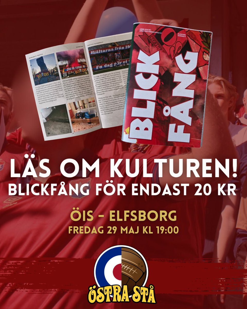 OstraSta1887's tweet photo. Nyheter på souvenirbordet!

Till matchen mot Elfsborg kommer Blickfång nr 6 för första gången att kunna köpas separat.

Priset är endast 20 kr för att alla ska kunna köpa sig ett exemplar. Incitamentet är inte att tjäna några pengar, utan att sprida kulturen. https://t.co/XjPAvcH0wO
