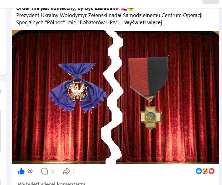 PitSzelagowski's tweet photo. Dyskusja na FB co prawda, o przyznaniu Żełeńskiemu medalu Orła Białego i obecnym ewentualnym odebraniu po nazwaniu jakiejś jednostki ukraińskiej imieniem Bandery: https://t.co/MQpEf2dHQc https://t.co/Qx8T3zP6S6