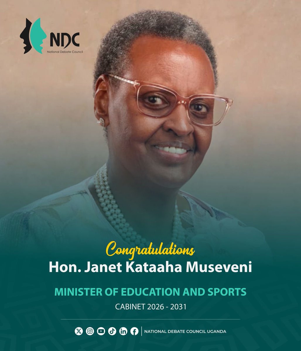 NDCUganda's tweet photo. We congratulate @JanetMuseveni on your continued leadership at the @Educ_SportsUg

The Ministry’s support for structured and objective debating enables thousands of learners to gain confidence, discipline, critical thinking, and the courage to engage ideas respectfully.
#14thNSDC https://t.co/ftuuG0Q4V5