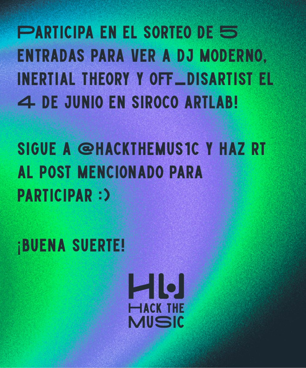 hackthemus1c's tweet photo. y si queréis participar en un sorteo para ganar una entrada... Ya sabéis :) https://t.co/2Sf57QIqQT