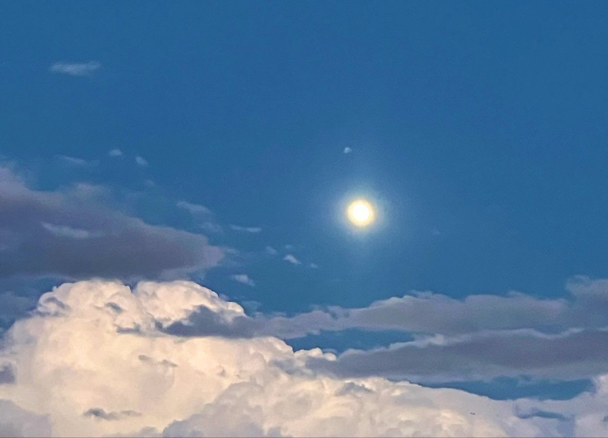 みあげる空、夕の月 おつかれさま.＊