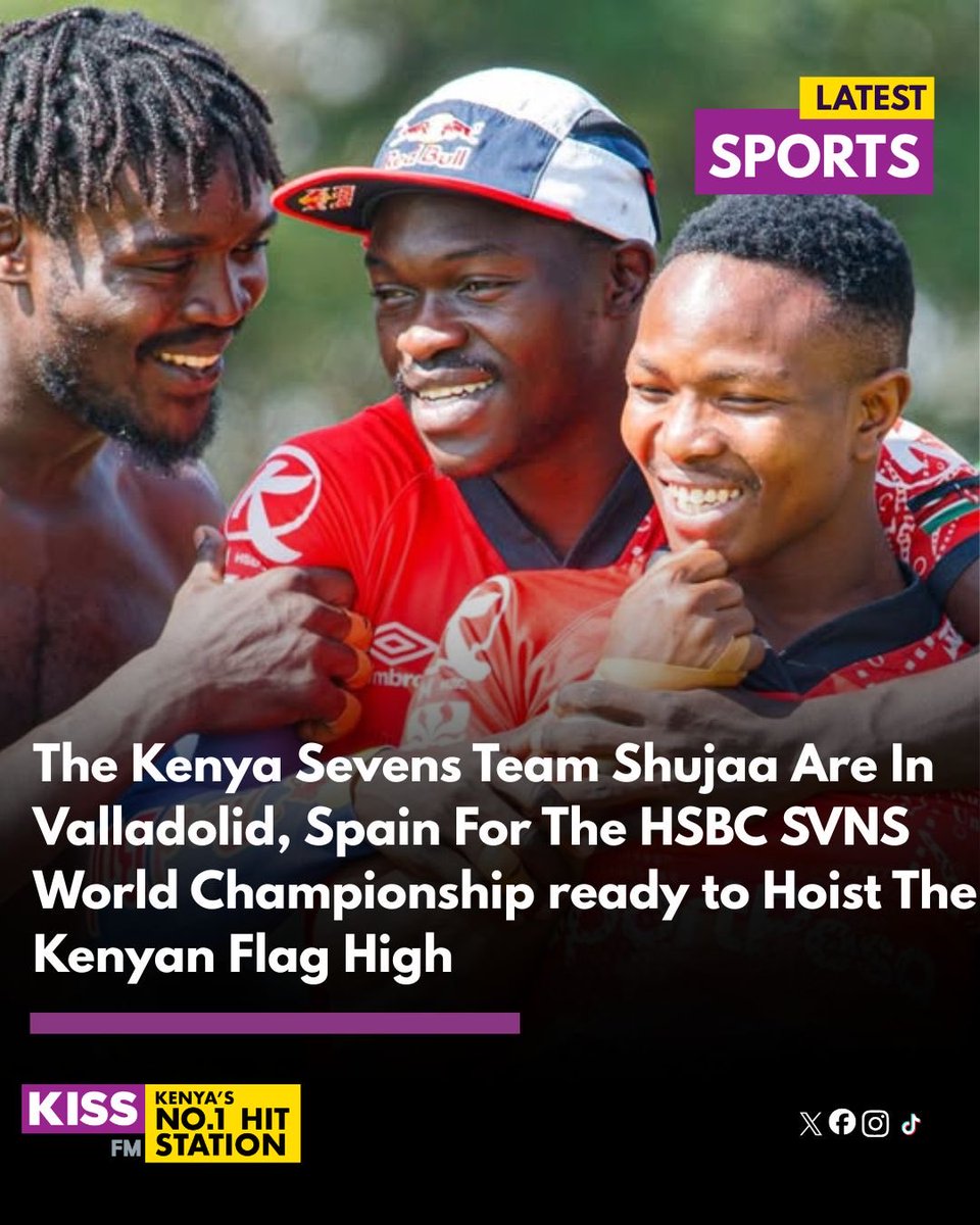 Kiss100kenya's tweet photo. Today shujaa are in spain ready to fly the Kenyan flag high ๐ซต๐ฝ๐ฐ๐ช. Wishing you guys all the best ๐๐พ
Shujaa tuko!!
#TheScoreKe
๐ฆ๐บVS๐ฐ๐ช FRI 1:12pm 29th May
๐ฟ๐ฆVS๐ฐ๐ชFRI 6:08pm 29th May
๐ฐ๐ชVS๐ฌ๐งSAT 2:01pm 30th May https://t.co/3BOFWX9XF4